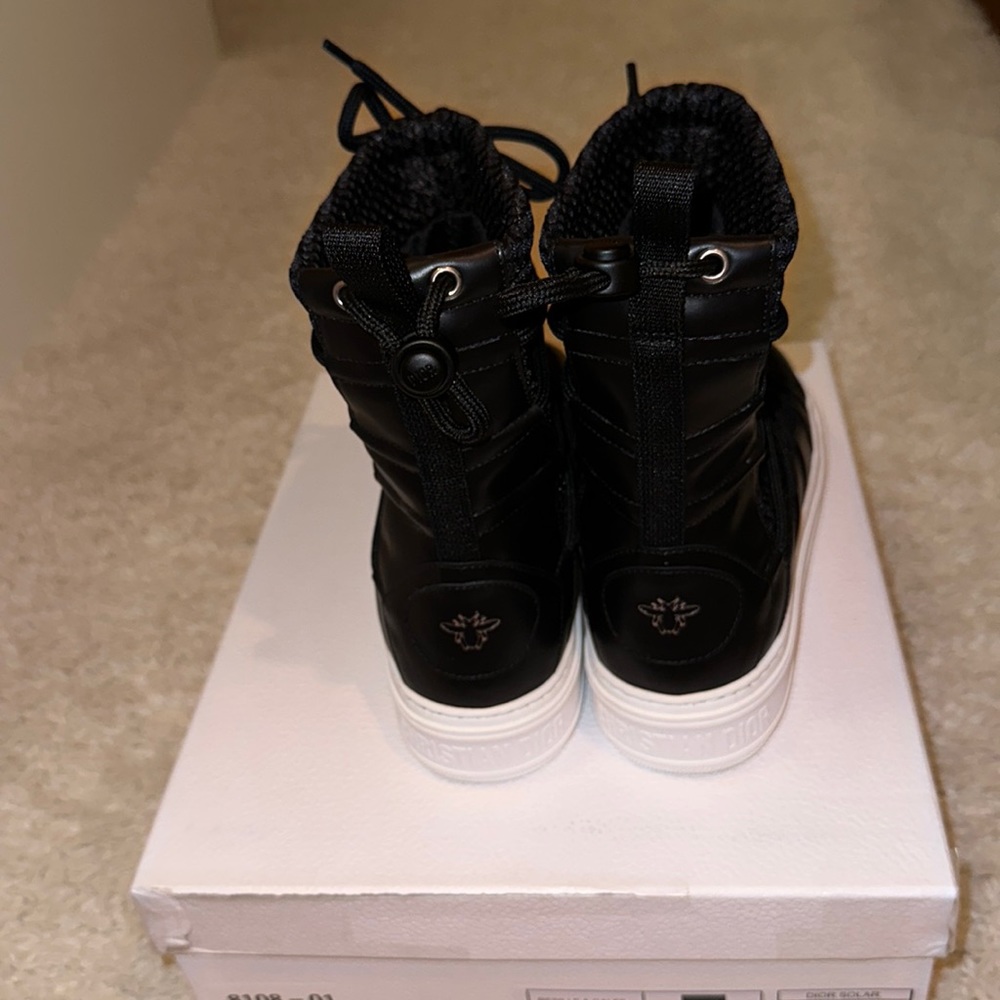 Dior Black Mesh and Leather Winter Boots - Picture 4 of 9